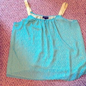 Lane Bryant Green/Blue Ribbon Tank